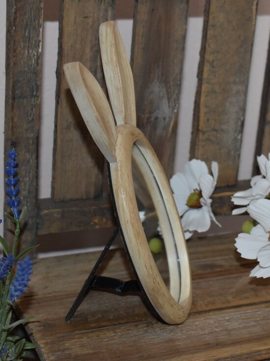 Small Bunny Rabbit Ears Mirror Whimsical Cottage Decor - Picture 7 of 8